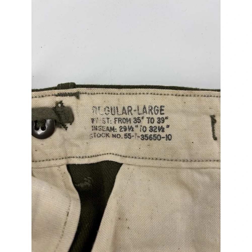 US Army M-1951 Field Wool Trousers Green Korean War Military Pants Medium Reg